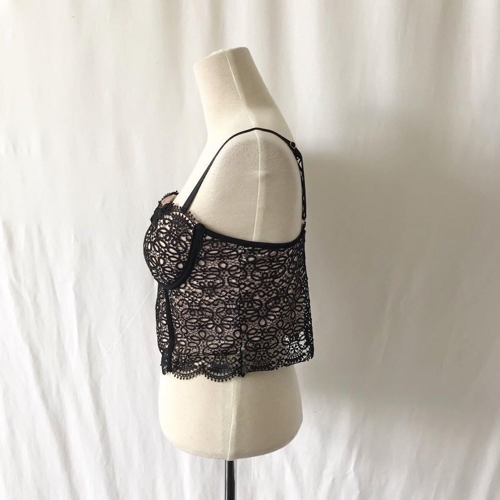 Revamped black/nude lace corset Whimsy Goth E Girl Baddie size L (Fits Small) - Picture 5 of 10